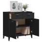 vidaXL Aparador VIKEN madera maciza de pino negro 80x40x80 cm