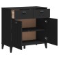 vidaXL Aparador VIKEN madera maciza de pino negro 80x40x80 cm