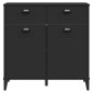 vidaXL Aparador VIKEN madera maciza de pino negro 80x40x80 cm