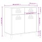 vidaXL Aparador VIKEN madera maciza de pino negro 80x40x80 cm