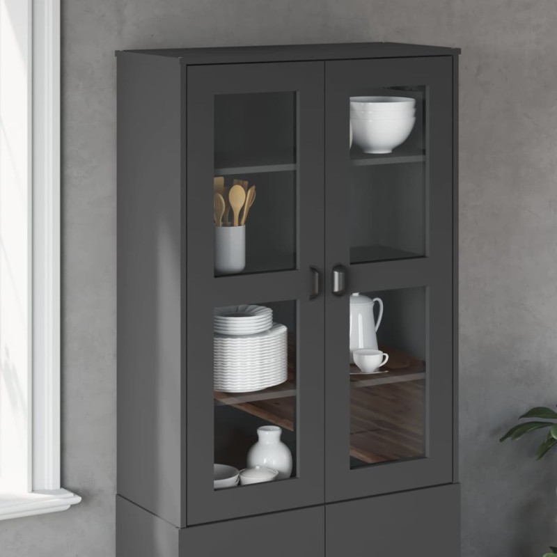 vidaXL Aparador superior VIKEN madera maciza de pino gris antracita vidaXL Aparador superior VIKEN madera maciza de pino gris antracita