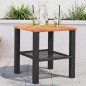 vidaXL Mesa de jardín ratán sintético madera acacia negro 40x40x42 cm vidaXL Mesa de jardín ratán sintético madera acacia negro 40x40x42 cm
