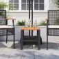 vidaXL Mesa de jardín ratán sintético madera acacia negro 40x40x42 cm vidaXL Mesa de jardín ratán sintético madera acacia negro 40x40x42 cm