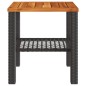 vidaXL Mesa de jardín ratán sintético madera acacia negro 40x40x42 cm vidaXL Mesa de jardín ratán sintético madera acacia negro 40x40x42 cm