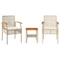 vidaXL Mesita y sillas con cojines 3 pzas ratán PE madera acacia beige vidaXL Mesita y sillas con cojines 3 pzas ratán PE madera acacia beige