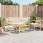 vidaXL Set muebles de jardín 4 piezas y cojines ratán sintético beige vidaXL Set muebles de jardín 4 piezas y cojines ratán sintético beige