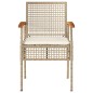 vidaXL Set muebles de jardín 4 piezas y cojines ratán sintético beige vidaXL Set muebles de jardín 4 piezas y cojines ratán sintético beige