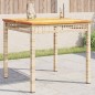 vidaXL Mesa de jardín ratán sintético madera acacia beige 80x80x75 cm vidaXL Mesa de jardín ratán sintético madera acacia beige 80x80x75 cm