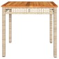 vidaXL Mesa de jardín ratán sintético madera acacia beige 80x80x75 cm vidaXL Mesa de jardín ratán sintético madera acacia beige 80x80x75 cm