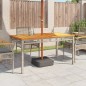 vidaXL Mesa de jardín ratán sintético madera acacia gris 140x80x75 cm vidaXL Mesa de jardín ratán sintético madera acacia gris 140x80x75 cm
