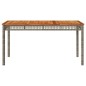 vidaXL Mesa de jardín ratán sintético madera acacia gris 140x80x75 cm vidaXL Mesa de jardín ratán sintético madera acacia gris 140x80x75 cm
