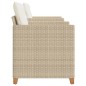 vidaXL Mesita y sillas con cojines 3 pzas ratán PE madera acacia beige vidaXL Mesita y sillas con cojines 3 pzas ratán PE madera acacia beige