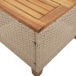 vidaXL Mesita y sillas con cojines 3 pzas ratán PE madera acacia beige vidaXL Mesita y sillas con cojines 3 pzas ratán PE madera acacia beige