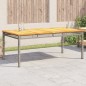 vidaXL Mesa de jardín ratán sintético madera acacia gris 180x90x75 cm vidaXL Mesa de jardín ratán sintético madera acacia gris 180x90x75 cm