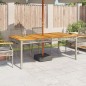 vidaXL Mesa de jardín ratán sintético madera acacia gris 180x90x75 cm vidaXL Mesa de jardín ratán sintético madera acacia gris 180x90x75 cm