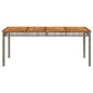 vidaXL Mesa de jardín ratán sintético madera acacia gris 180x90x75 cm vidaXL Mesa de jardín ratán sintético madera acacia gris 180x90x75 cm