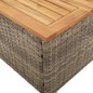 vidaXL Mesa de jardín ratán sintético madera acacia gris 45x45x37 cm