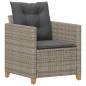 vidaXL Sillón de jardín con cojines ratán sintético gris vidaXL Sillón de jardín con cojines ratán sintético gris