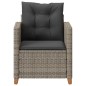 vidaXL Sillón de jardín con cojines ratán sintético gris vidaXL Sillón de jardín con cojines ratán sintético gris