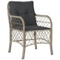 vidaXL Set comedor jardín 7 pzas y cojines ratán sintético gris claro vidaXL Set comedor jardín 7 pzas y cojines ratán sintético gris claro