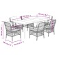 vidaXL Set comedor jardín 7 pzas y cojines ratán sintético gris claro vidaXL Set comedor jardín 7 pzas y cojines ratán sintético gris claro