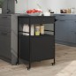 vidaXL Carrito de cocina de madera de ingeniería negro 56x43x89,5 cm vidaXL Carrito de cocina de madera de ingeniería negro 56x43x89,5 cm