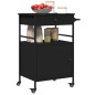 vidaXL Carrito de cocina de madera de ingeniería negro 56x43x89,5 cm vidaXL Carrito de cocina de madera de ingeniería negro 56x43x89,5 cm