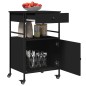 vidaXL Carrito de cocina de madera de ingeniería negro 56x43x89,5 cm vidaXL Carrito de cocina de madera de ingeniería negro 56x43x89,5 cm