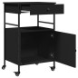 vidaXL Carrito de cocina de madera de ingeniería negro 56x43x89,5 cm vidaXL Carrito de cocina de madera de ingeniería negro 56x43x89,5 cm