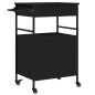 vidaXL Carrito de cocina de madera de ingeniería negro 56x43x89,5 cm vidaXL Carrito de cocina de madera de ingeniería negro 56x43x89,5 cm