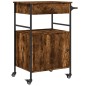 vidaXL Carrito de cocina madera ingeniería roble ahumado 56x43x89,5 cm vidaXL Carrito de cocina madera ingeniería roble ahumado 56x43x89,5 cm