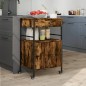 vidaXL Carrito de cocina madera ingeniería roble ahumado 56x43x89,5 cm vidaXL Carrito de cocina madera ingeniería roble ahumado 56x43x89,5 cm