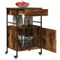 vidaXL Carrito de cocina madera ingeniería roble ahumado 56x43x89,5 cm vidaXL Carrito de cocina madera ingeniería roble ahumado 56x43x89,5 cm