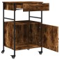 vidaXL Carrito de cocina madera ingeniería roble ahumado 56x43x89,5 cm vidaXL Carrito de cocina madera ingeniería roble ahumado 56x43x89,5 cm