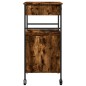 vidaXL Carrito de cocina madera ingeniería roble ahumado 56x43x89,5 cm vidaXL Carrito de cocina madera ingeniería roble ahumado 56x43x89,5 cm