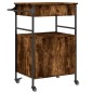 vidaXL Carrito de cocina madera ingeniería roble ahumado 56x43x89,5 cm vidaXL Carrito de cocina madera ingeniería roble ahumado 56x43x89,5 cm