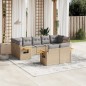 vidaXL Set de sofás de jardín 9 pzas con cojines ratán sintético beige vidaXL Set de sofás de jardín 9 pzas con cojines ratán sintético beige