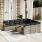 vidaXL Set de sofás de jardín 11 pzas y cojines ratán sintético gris vidaXL Set de sofás de jardín 11 pzas y cojines ratán sintético gris