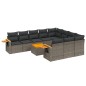vidaXL Set de sofás de jardín 11 pzas y cojines ratán sintético gris vidaXL Set de sofás de jardín 11 pzas y cojines ratán sintético gris