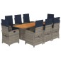 vidaXL Set comedor de jardín 9 pzas con cojines ratán sintético beige vidaXL Set comedor de jardín 9 pzas con cojines ratán sintético beige