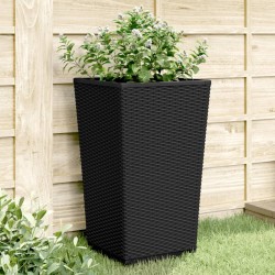 vidaXL Jardineras 4 unidades PP negro 32,5x32,5x57 cm