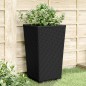 vidaXL Jardineras 4 unidades PP negro 32,5x32,5x57 cm vidaXL Jardineras 4 unidades PP negro 32,5x32,5x57 cm