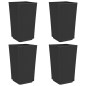 vidaXL Jardineras 4 unidades PP negro 32,5x32,5x57 cm vidaXL Jardineras 4 unidades PP negro 32,5x32,5x57 cm