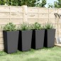 vidaXL Jardineras 4 unidades PP negro 32,5x32,5x57 cm vidaXL Jardineras 4 unidades PP negro 32,5x32,5x57 cm