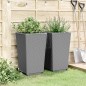 vidaXL Jardineras 2 unidades PP gris claro 32,5x32,5x57 cm
