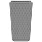 vidaXL Jardineras 2 unidades PP gris claro 32,5x32,5x57 cm