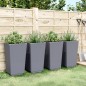 vidaXL Jardineras 4 unidades PP gris 32,5x32,5x57 cm vidaXL Jardineras 4 unidades PP gris 32,5x32,5x57 cm