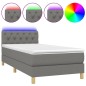 vidaXL Cama box spring con colchón y LED tela gris oscuro 80x200 cm vidaXL Cama box spring con colchón y LED tela gris oscuro 80x200 cm