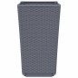 vidaXL Jardineras 4 unidades PP gris 32,5x32,5x57 cm vidaXL Jardineras 4 unidades PP gris 32,5x32,5x57 cm