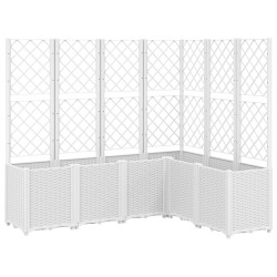 vidaXL Jardinera con enrejado PP blanco 160x120x140 cm